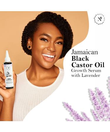 Naturall Jamaican Black Castor Oil Serum with Lavender - 100% Natural Hair Growth Solution - Silicone-Free Formula for Curly, Dry & Damaged Hair - 100ml - Buy Online on GoSupps.com