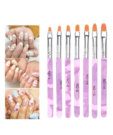 7-Piece Gel Nail Brush Set - Perfect for Gel & Acrylic Nail Art | UV Gel Brushes for Professional Manicure - Buy Online on GoSupps.com