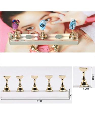 Bsowte 3X Magnetic Acrylic Manicure Tools Nail Practice Hand Nail Exercises Pedestal Nail Supplies Nail Tips Display Stand - Buy Online on GoSupps.com