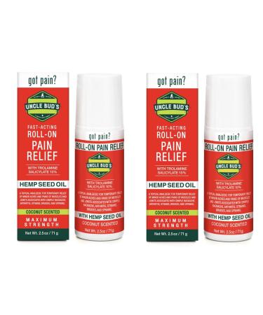 Uncle Bud's Hemp Oil 2-Pack Uncle Bud's Roll On Pain Reliever | for Pain Reduction, Stress Support, Achy Muscle Relief, Fast Acting, Anti Inflammatory