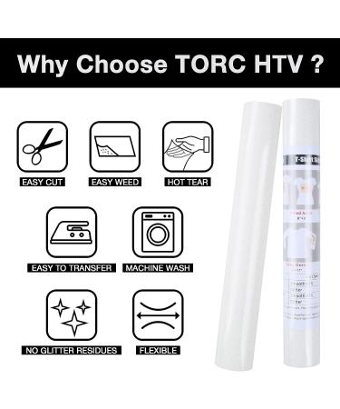TORC White Glitter HTV Heat Transfer Vinyl Roll 12x5ft - Iron on for T Shirts & Crafts - Buy Online on GoSupps.com