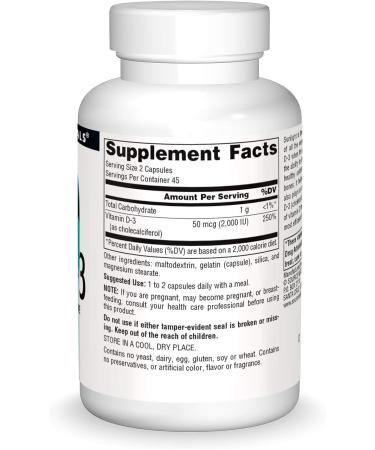 Source Naturals Vitamin D-3 1000 IU - Bone & Immune Health Support - 90 Capsules - Buy Online on GoSupps.com