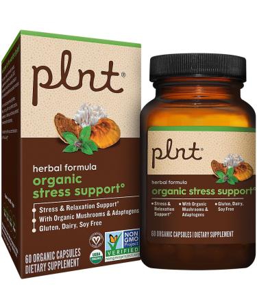 Organic Stress Support - Herbal Formula with Organic Mushrooms (60 Capsules)