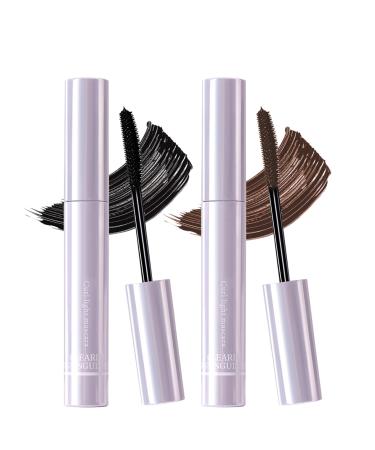Lestpola Set of 2 black and brown mascaras for mature women volumizing and lengthening mascara waterproof for short and sparse lashes gentle nourishing formula long-lasting for the eyes