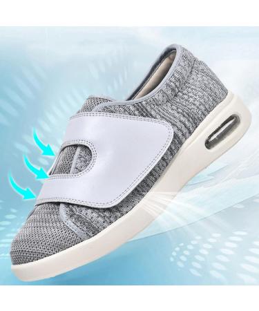 Men's Diabetic Edema Shoes - Lightweight Wide Sneakers for Elderly with Plantar Fasciitis - Adjustable Strap - Blue - Buy Online on GoSupps.com