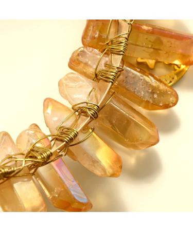 Raw Crystal Quartz Moon Goddess Crown Tiara - Amber Mermaid Wedding Headpiece - Buy Online on GoSupps.com