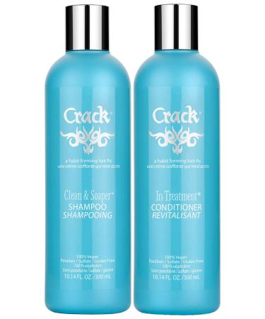 CRACK HAIR FIX - Clean & Soaper Shampoo and In-Treatment Conditioner Set (10 oz)