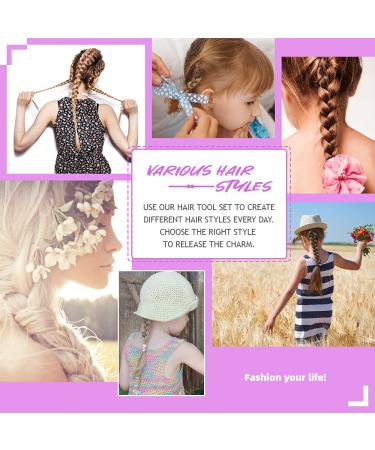 TsMADDTs Hair Loop Tool Set with French Braid Tool and Rat Tail Comb - Purple B-Purple (3 Pack) - Buy Online on GoSupps.com