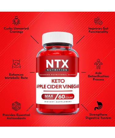 NTX Keto Gummies with Apple Cider Vinegar and Vitamin B12 - 5 Pack | Advanced Formula for Weight Loss | Shark Tank Approved | 300 Gummies - Buy Online on GoSupps.com