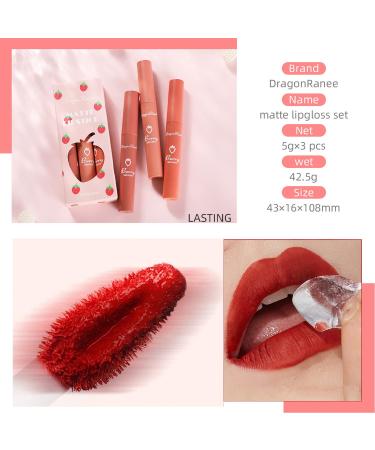 3 Piece Nude Matte Lipstick Set - Velvet Air Moisture Smooth Crayon Lip Stain - Long Lasting Waterproof Lip Gloss for Women - Buy Online on GoSupps.com