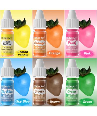 Oil Based Food Coloring for Chocolate - 6 Colors Upgraded Food Coloring for Cake Decorating ERCorArt Edible Oil Food Dye for Candy Melts Candy Melts Fondant Icing Frosting Baking Cookie - .25 Fl.Oz - Buy Online on GoSupps.com