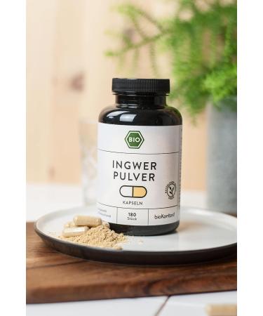 Organic Ginger Capsules - 180 Vegan Capsules | Additive-Free Ginger Powder | Made in Germany | Biocontor - Buy Online on GoSupps.com