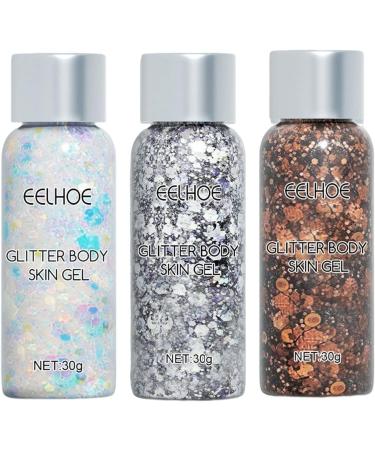 5 Pcs Chunky - Face with 5 Colors - Sequin Gel Makeup Shimmering Eye Shadow for Cheekbones Eyelids Collarbones Hair Lips Nails Aviere - Buy Online on GoSupps.com