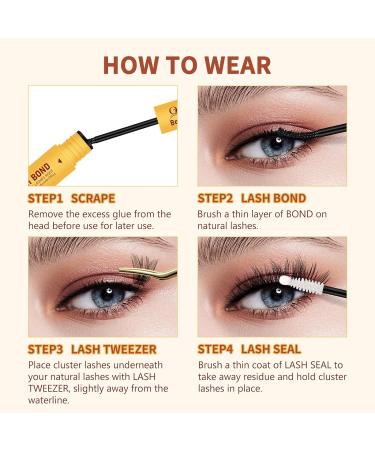 QUEWEL Eyelash Bond & Seal Duo - Waterproof & Strong Hold Formula for DIY Lash Extensions at Home - 5ml+5ml | XP-bond&seal-black - Buy Online on GoSupps.com