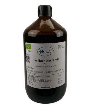 Sala evening primrose oil cold pressed organic food grade 1000 ml (1 L glass bottle)