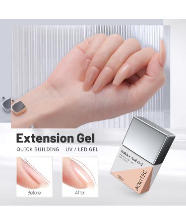 Aokitec 7-in-1 Builder Nail Gel 15ML - Nail Strengthener, Extension, Rhinestone Base Coat - UV LED Soak Off Gel Nail Polish - Buy Online on GoSupps.com