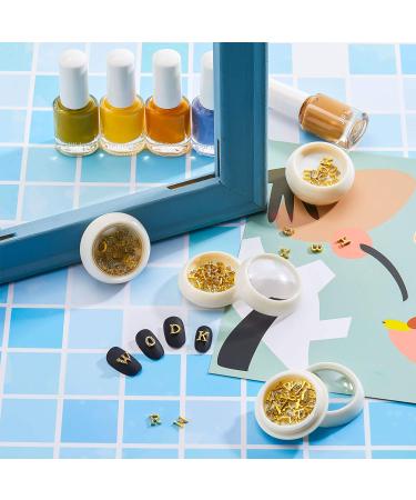 104pc 3D Letter Nail Studs & Rhinestone Decals in Gold - Alphabet Nail Design for Women & Girls - Buy Online on GoSupps.com