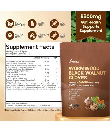 18-in-1 Black Walnut Wormwood Cleanse for Humans, 320 Day Supply, 6600mg Serving, Rapid Gut Cleanse & Digestive Health with Clove, Garlic, Turmeric, Pumpkin Seed, Oregano, Berberine & More 4 Bag - Buy Online on GoSupps.com