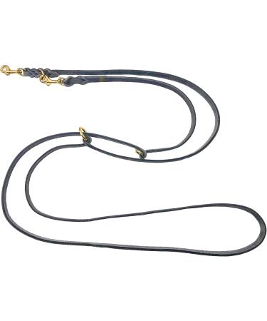 Dogeleine Fat Leather Brass Dog Leash - Adjustable 2.40m x 8mm - Gray | Perfect for Small & Large Dogs - International Shipping Available - Buy Online on GoSupps.com