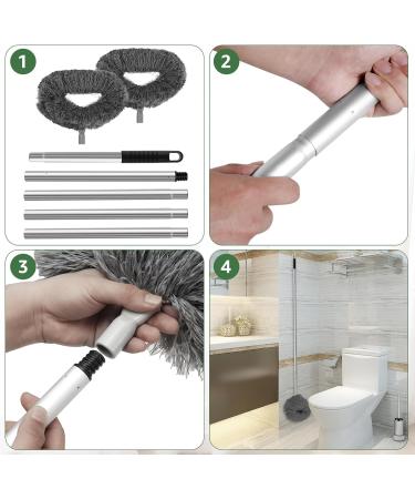 UYEXM Ceiling Fan Cleaner Duster with 2 Detachable Dusting Head Ceiling Fan Blade Cleaner with Extension Pole Adjusts 12.9 to 60inch Ceiling Fan Cleaner for Cleaning Walls Furniture Window Top - Buy Online on GoSupps.com