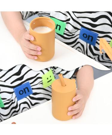 JOYIT Baby Open Cup 6 oz | Training Straw Cup for Independent Drinking | Promotes Fine Motor Skills | Nonspill Lid & Silicone Straw (Mustard) - Buy Online on GoSupps.com