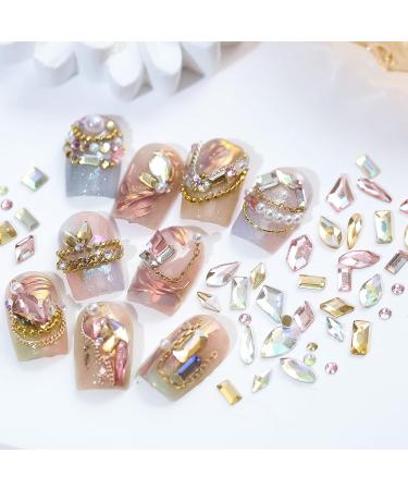 6 Grid Mixed Nail Rhinestones Nail Stones Nail 3D Nail Crystal for Manicures Nail Art Supplies Accessories Nail Art Decorations Kit - Buy Online on GoSupps.com