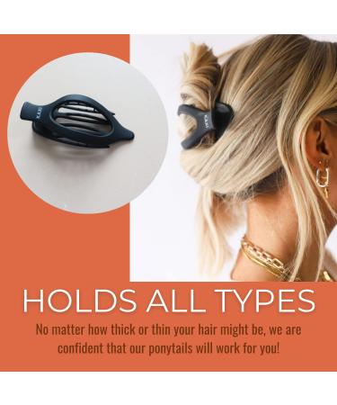 KAXI Laydown 2.0 Hair Clip Claw - Strong Clip Teeth | Ideal for Thick & Thin Hair | 7 Color Options (Dark Brown) - Buy Online on GoSupps.com