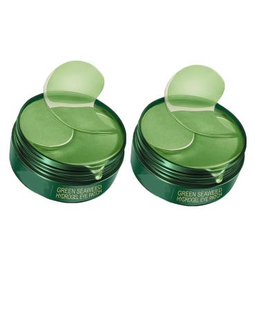 Seaweed Eye Mask Seaweed Collagen Under Eye Treatment Mask Seaweed Tightening Eye Mask Hyaluronic Acid Eye Masks for Puffy Eyes Reduce Wrinkles Under Eye Bags Anti Aging (2PC)
