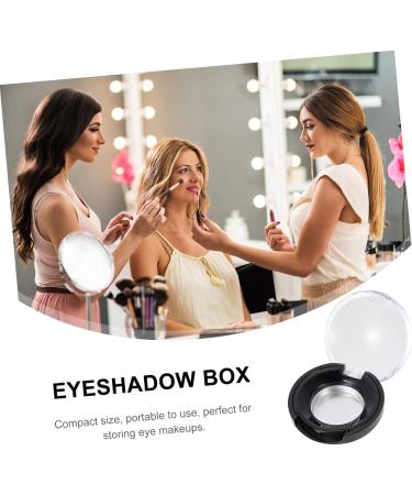 NOLITOY Makeup Blush 8pcs Eye Shadow Blank Eyeshadow Plastic Serving Trays Empty Makeup Case Eyelash Curler Travel Round 3.5x1.5cm Black - Buy Online on GoSupps.com
