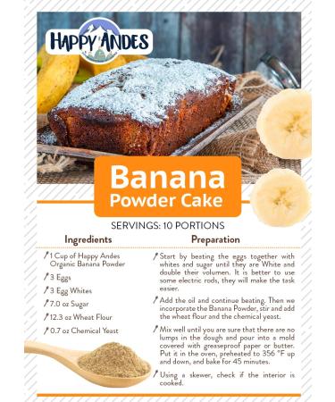 Happy Andes Organic Banana Powder 1lb - Non-GMO, USDA Organic, Gluten Free | Pure Raw Powdered Fruit for Cooking & Baking - Sweet Taste for Smoothies & Baked Goods - Buy Online on GoSupps.com