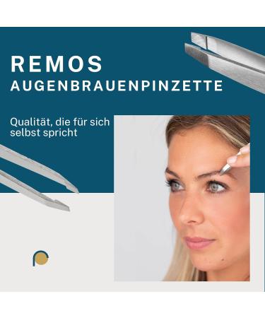 REMOS Professional Tweezers with Extra Fine Tips for Precision Eyebrow Plucking - Black | International Shipping Available - Buy Online on GoSupps.com