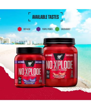 BSN N.O.-Xplode Pre Workout Powder - Green Burst Flavour | Energy & Focus Support | Caffeine, Amino Acids, Vitamin C & Zinc | 30 Servings, 390g - Buy Online on GoSupps.com
