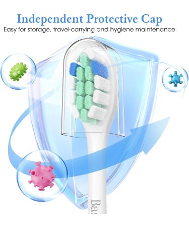 Replacement Toothbrush Heads for Philips Sonicare - Compatible Snap-on Electric Toothbrush Heads (Pack of 8) - Blue - Buy Online on GoSupps.com