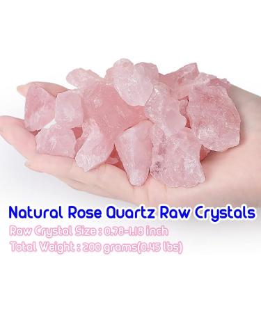 Xiannvxi 100% Natural Rose Quartz Stone Crystals - Healing Reiki Rocks & Bulk Raw Stones (200g) - Buy Online on GoSupps.com