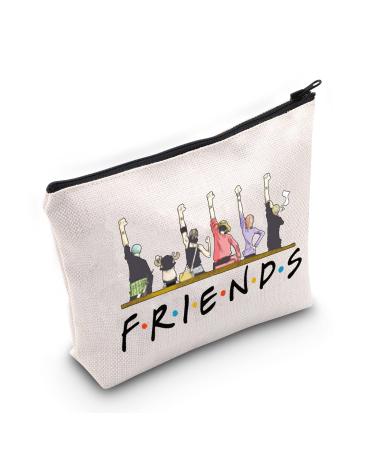 Levlo Anime-Cosplay cosmetic bag cosplay fans inspired gift bronze straw hat make-up zipper bag for women and girls Luffy Friend bag