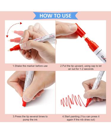 White Oil-Based Paint Pens - 8 Pack Waterproof Markers for Metal, Wood, Fabric, Plastic, Rock, Glass - Medium Tip - Buy Online on GoSupps.com