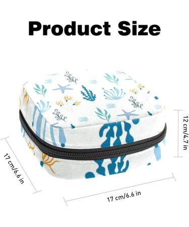 Sanitary Napkin Storage Bag Zipper Menstrual Cup Pouch Feminine Menstruation First Period Pads Holder for Girls Women Ladies Coral Sea Animals Multicoloured 17 - Buy Online on GoSupps.com