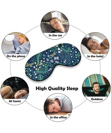 Summer Herbs and Butterflies Sleep Mask - Adjustable Strap, Light Blocking Eye Cover for Night Travel - Men's and Women's Blindfold for Sleeping and Napping - Buy Online on GoSupps.com