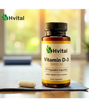 HVITAL Vitamin D3 Supplement 125 mcg Vegetarian Capsules 90 Units. - Buy Online on GoSupps.com