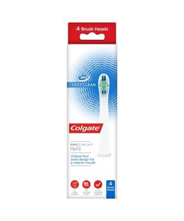Colgate ProClinical 360 Deep Clean Electric Toothbrush Heads Refill Pack of 4 Electric Toothbrush with Pack of 4