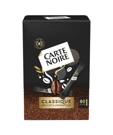 CARTE NOIRE - Caf Soluble Classique - Caf Instantan en Dosette Carte Noire - D licat et Aromatique - 80 sticks - Fabriqu en France Non aromatis . 144 g (Lot de 1)
