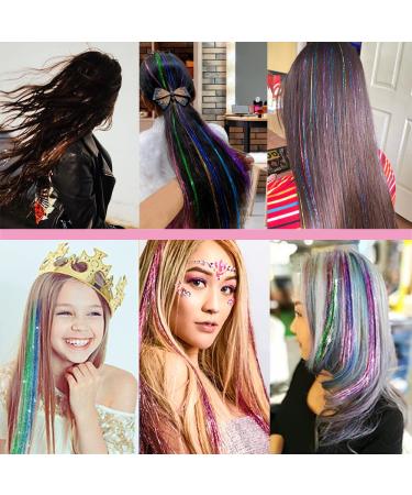 Sparkling Hair Tinsel Kit - 3200 Strands, 12 Colors | Heat Resistant Fairy Hair Glitter Extensions with Pliers Set (48 Inch) - Buy Online on GoSupps.com