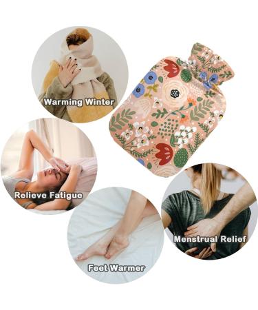 NAANLE 2L Hot Water Bottle with Cover - Spring Flower Poppy Design for Back Pain Relief Hand/Foot Warmer and Cold Therapy - Buy Online on GoSupps.com