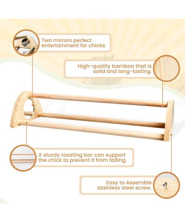TonGass 16 Extra Long Chicken Perch with Built-in Mirrors - Durable Bamboo Roosting Bar for Baby Chicks - 15 3/4 x 6 5/8 x 3 1/2 - Buy Online on GoSupps.com