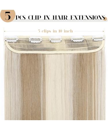 S-noilite Fashion 26 Half Full Head 5clips Clip in Hair Extensions Sandy Blonde & Bleach Blonde - Long Straight Extension - 26 Inch - Buy Online on GoSupps.com