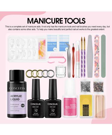 COSCELIA Acrylic Nail Kit with Lamp Acrylic Liquid and 3 Colors Acrylic Nail Powder Electric Nail Files Nail Drill 36 Colors Glitter Powder Acrylic Nail Kits Full Set for Beginners Starter Kit - Buy Online on GoSupps.com