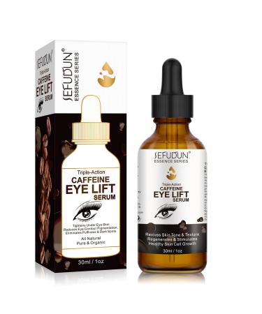 Caffeine Eye Serum Complex for Eye and Face  Eye Bag Treatment  Anti Aging&Pigmentation& Wrinkles  Under Eye Secrum for Women and Men 100% Natural Pure Cold Pressed Oil