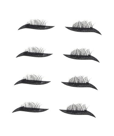 FOMIYES 4 pairs Sticker Eye Adhesive Tools Tape with Decals for Eyelash Glitter Line Waterproof Black