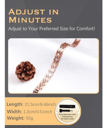 Jeracol Copper Magnetic Bracelet | Solid Copper Wristband with Ultra Strength Magnets | Adjustable Size with Removal Tool | Jewelry Gift Box Included - Buy Online on GoSupps.com