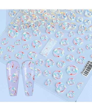 Gexo 5D Bubble Nail Art Stickers Decals - 3 Sheets, Self-Adhesive DIY Decorations - Buy Online on GoSupps.com